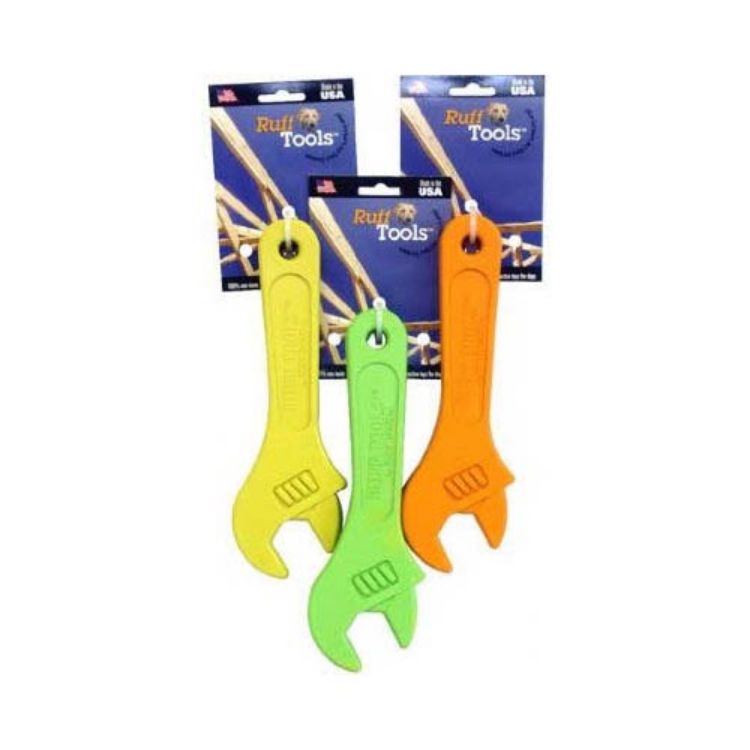 Ruff Dawg Ruff Tools Wrench Dog Toy Lime 9" x 3.5" x 1"