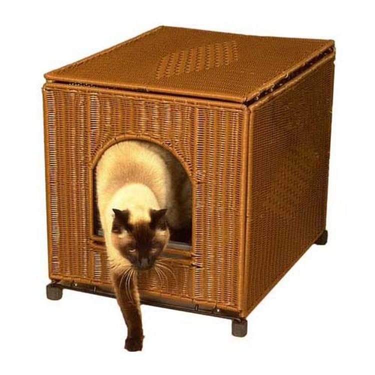 Mr. Herzher s Litter Pan Cover Large Dark Brown 20 x 16 x 19