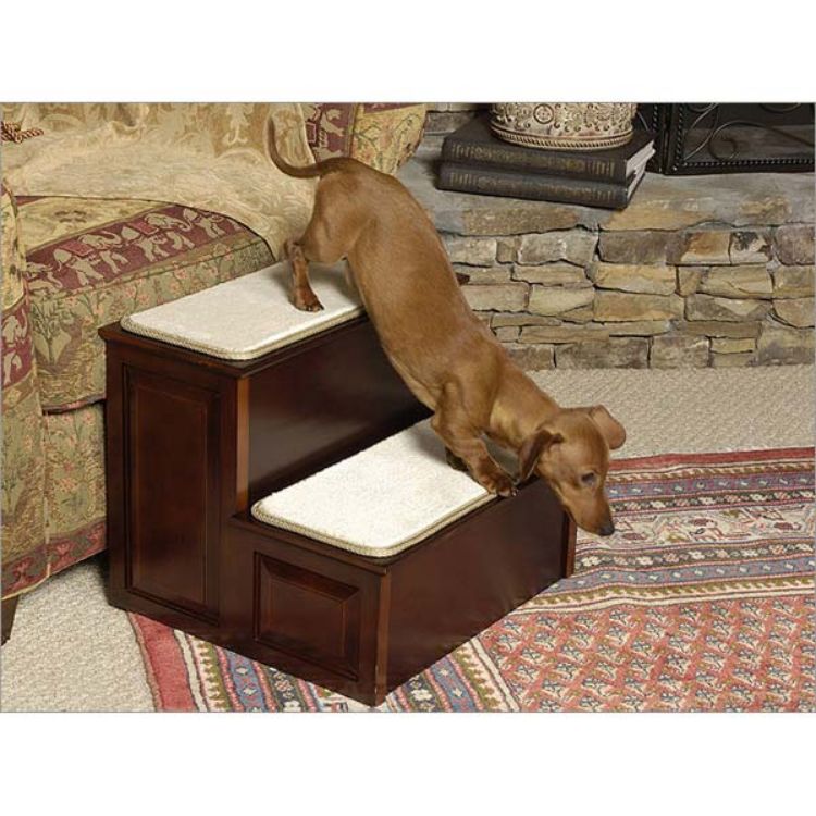 Mr. Herzher's Decorative Pet Step - 2 Step Cherry Wood 14" x 18" x 16"  