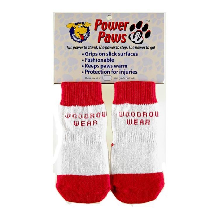 Woodrow Wear Power Paws Advanced Extra Small Red / White Strip 1.38" - 1.75" x 1.38" x 1.75" 