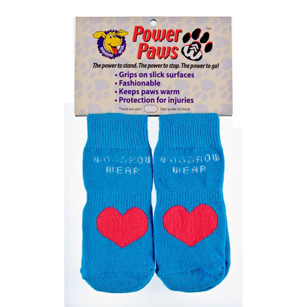 Woodrow Wear Power Paws Advanced Extra Small Blue / Red Heart 1.38" - 1.75" x 1.38" x 1.75" 