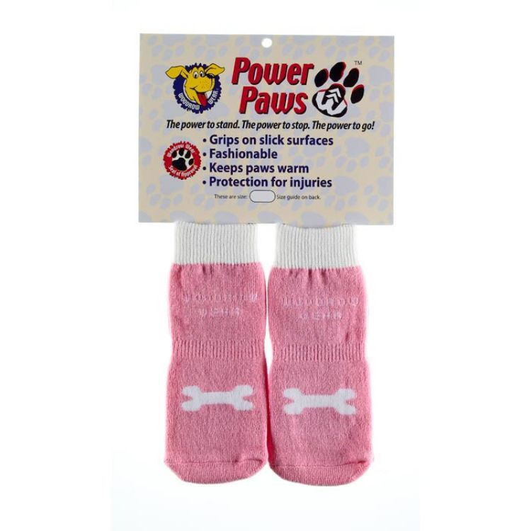 Woodrow Wear Power Paws Advanced Extra Small Pink / White Bone 1.38" - 1.75" x 1.38" x 1.75" 