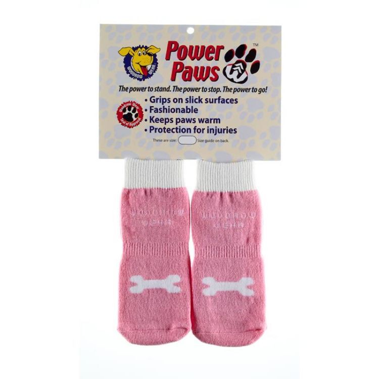 Woodrow Wear Power Paws Advanced Extra Extra Large Pink / White Bone 3.125" - 3.5" x 3.125" - 3.5" 