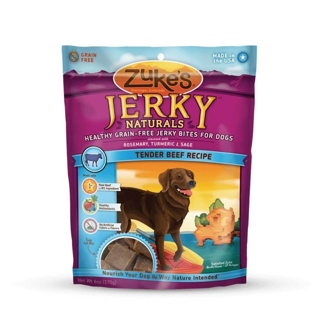 Zuke's Jerky Naturals Healthy Grain Free Treats for Dogs Tender Beef 6 oz. 