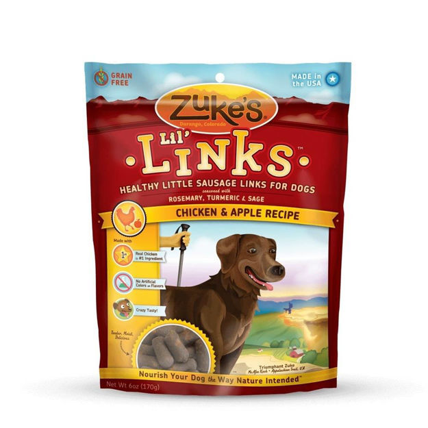 Zuke's Lil' Links Healthy Grain Free Little Sausage Links for Dogs Chicken and Apple 