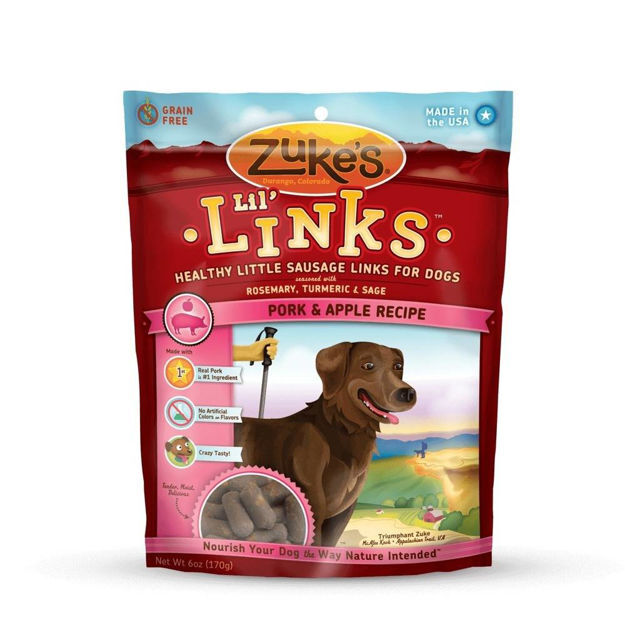 Zuke's Lil' Links Healthy Grain Free Little Sausage Links for Dogs Pork and Apple 