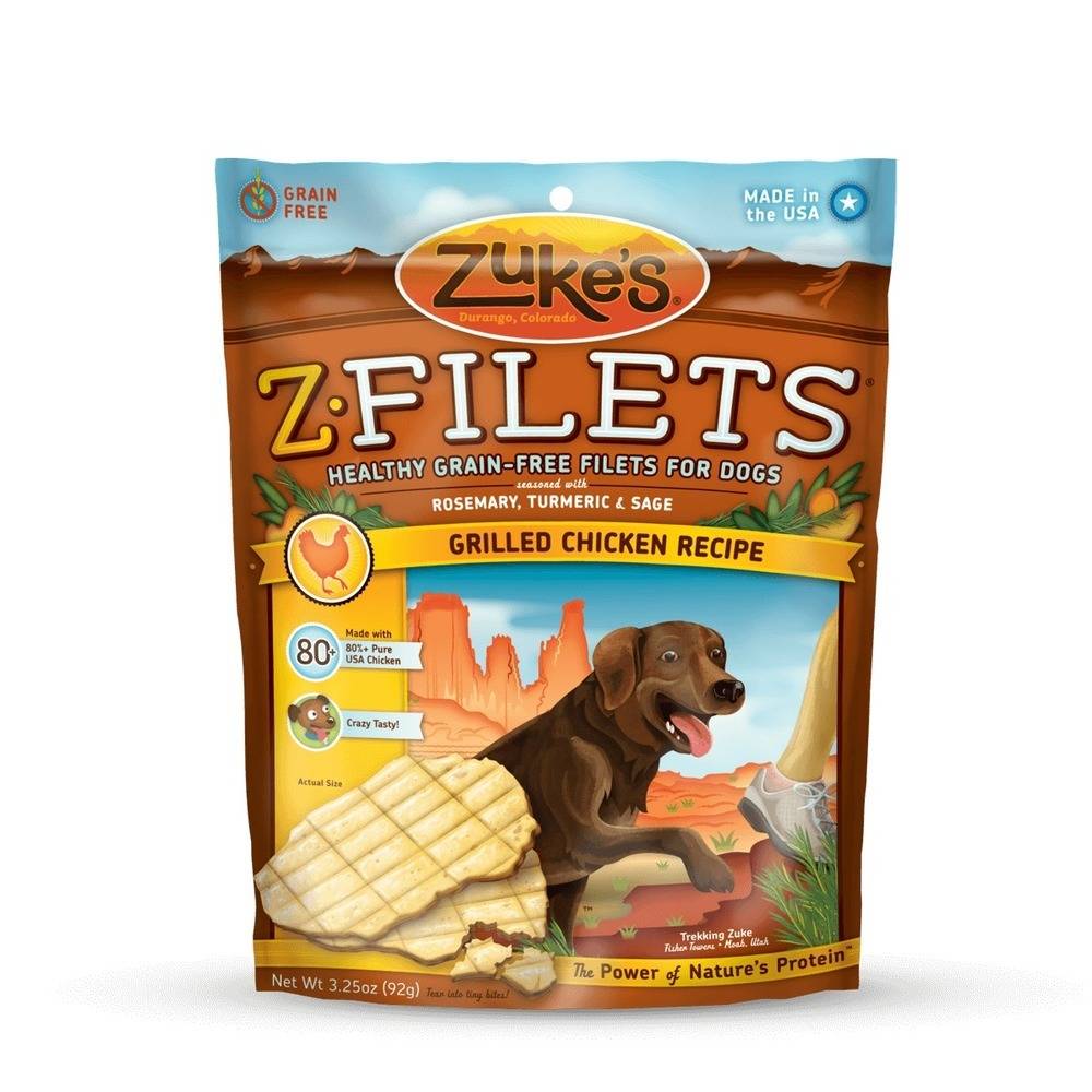Zuke s Z Filets Select Grain Free Dog Treat Grilled Chicken 3.25 oz