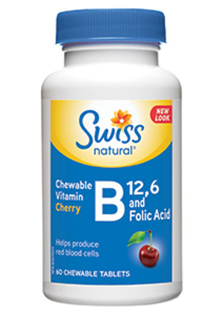 Vitamin B12 & B6+Folic Acid Chew Tablets Cherry (100 Tablets)
