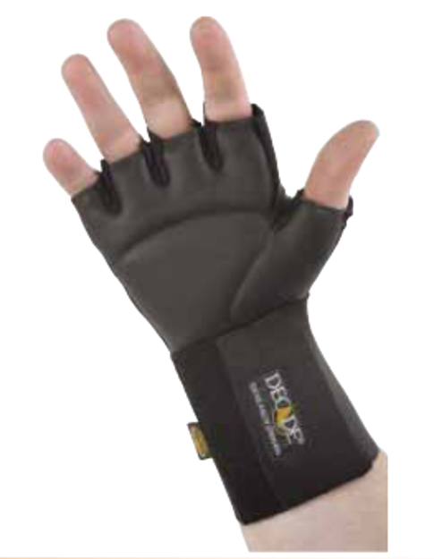 Anti-Vibration Half Finger Wheelchair Gloves with Cuff- X-Small-Medium Right