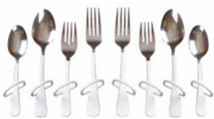 Finger Loop Utensils - Dinner Fork, Left-hand