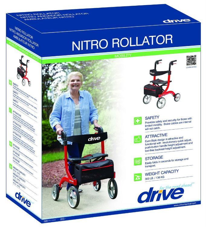 Euro Style 4 wheel Nitro Rollator (Tall Height)