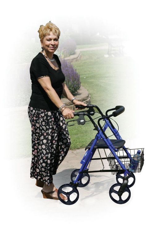 D-Lite Aluminum Rollator with Removable 8" Casters
