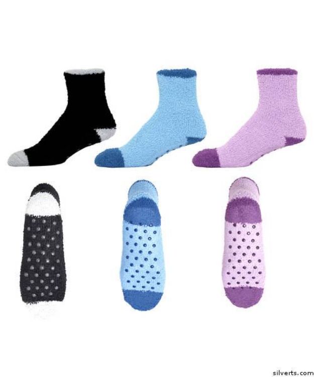 Non Skid-Slip Grip Hospital Socks For Adult Women