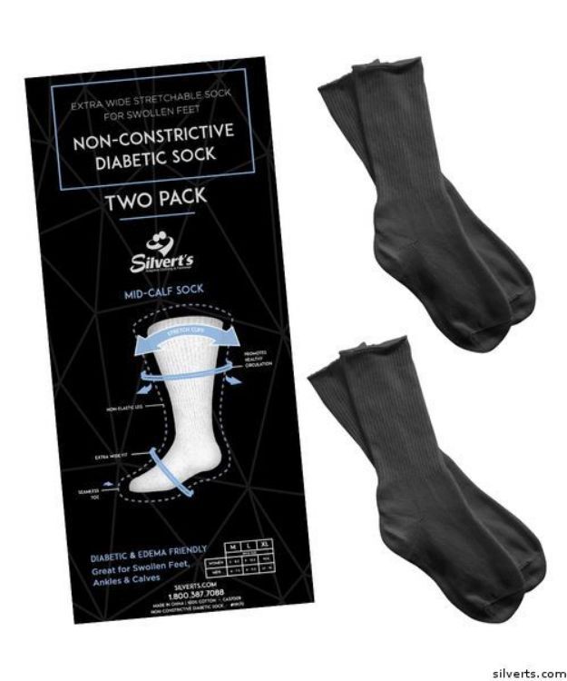 Extra Wide Diabetic Socks For Swollen Feet - 2 Piece Gift pack!