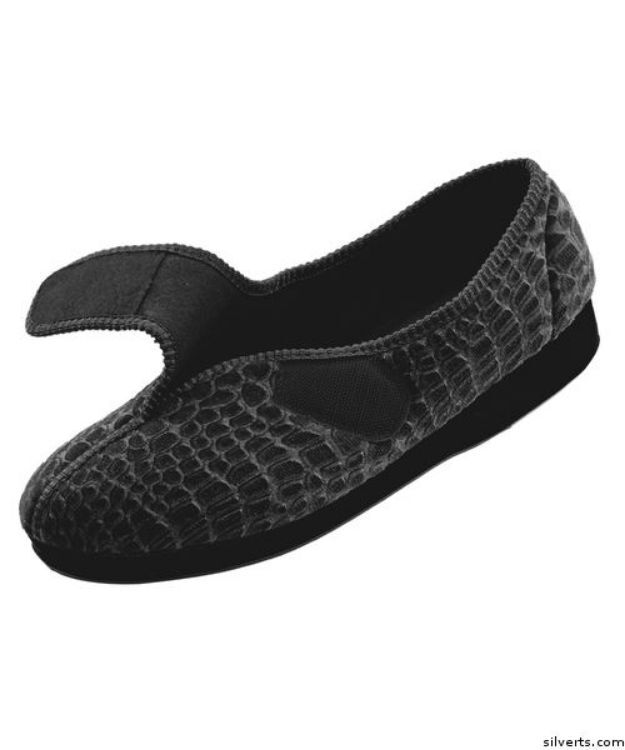 Womens Extra Wide Comfort House Slippers With Adjustable Closures