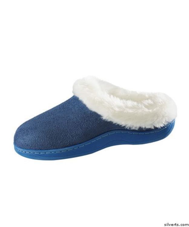 Narrow Slip On Fur Slippers with Cushion Insoles