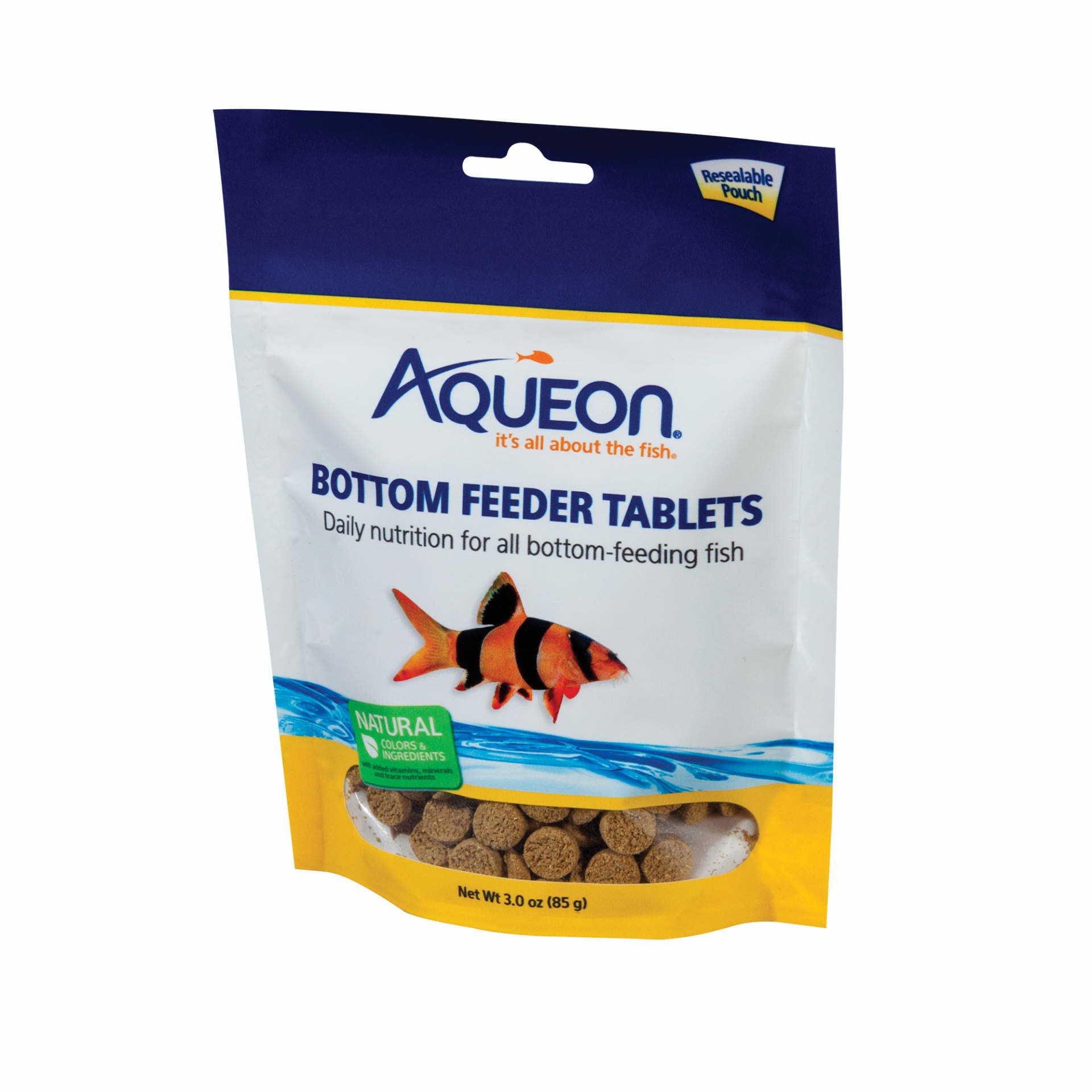 Aqueon Bottom Feeder Fish Food 36 3 ounce tablets,Ideal for bottom dwelling  fish such as plecostomus, loaches, catfish, shrimp and more.