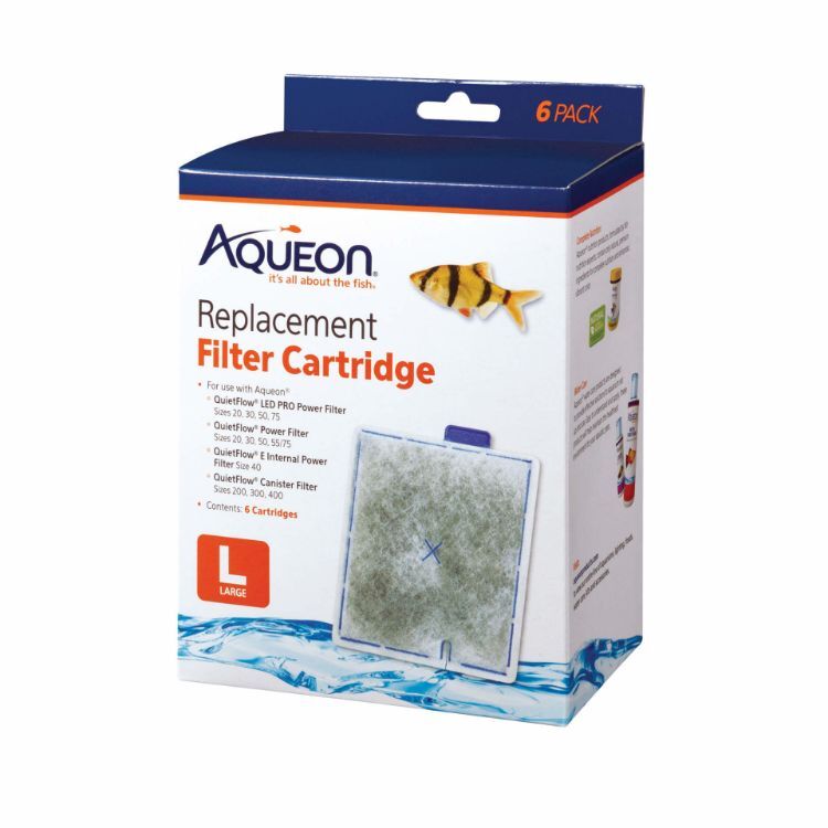 Aqueon Replacement Filter Cartridges 6 pack Large 5.24" x 1.75" x 5.7"