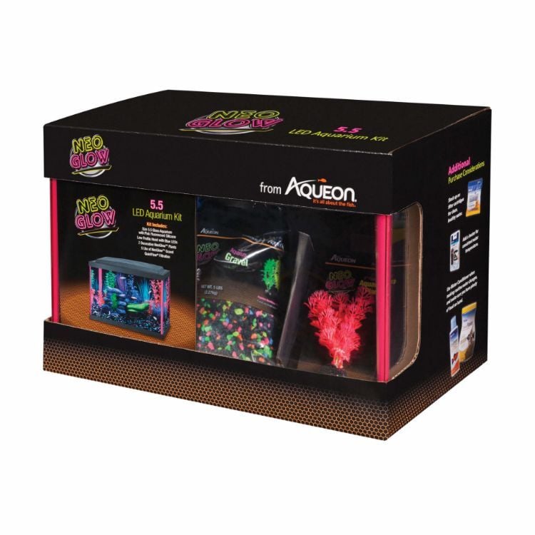 Aqueon NeoGlow LED Aquarium Kit 5.5 Gallon Pink 16.5" x 8.75" x 10.5"