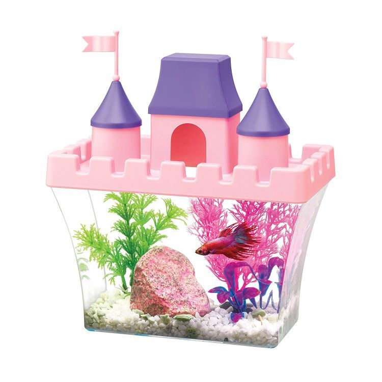 Aqueon Princess Castle Aquarium Kit 0.5 Gallon Pink 8.2" x 4.8" x 8.5"