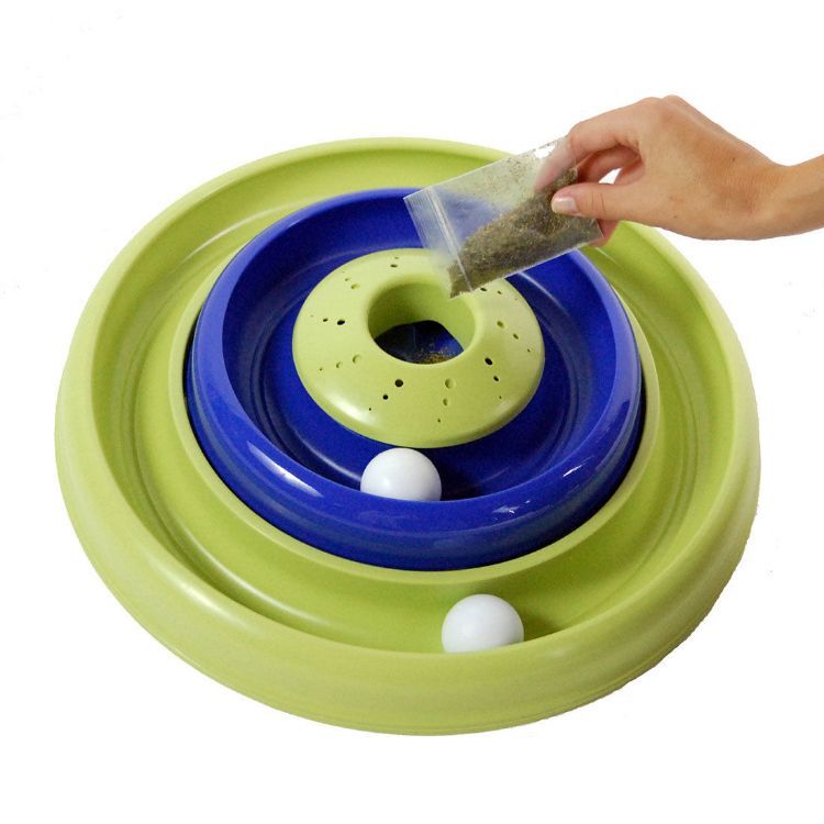 Bergan Turbo Catnip Hurrican Cat Toy Blue / Green 16" x 16" x 3.8