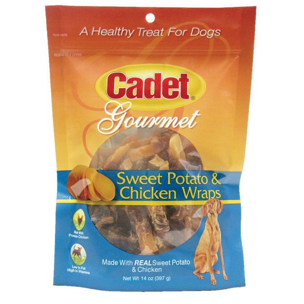 Cadet Premium Gourmet Chicken and Sweet Potato Wraps Treats 14 ounces