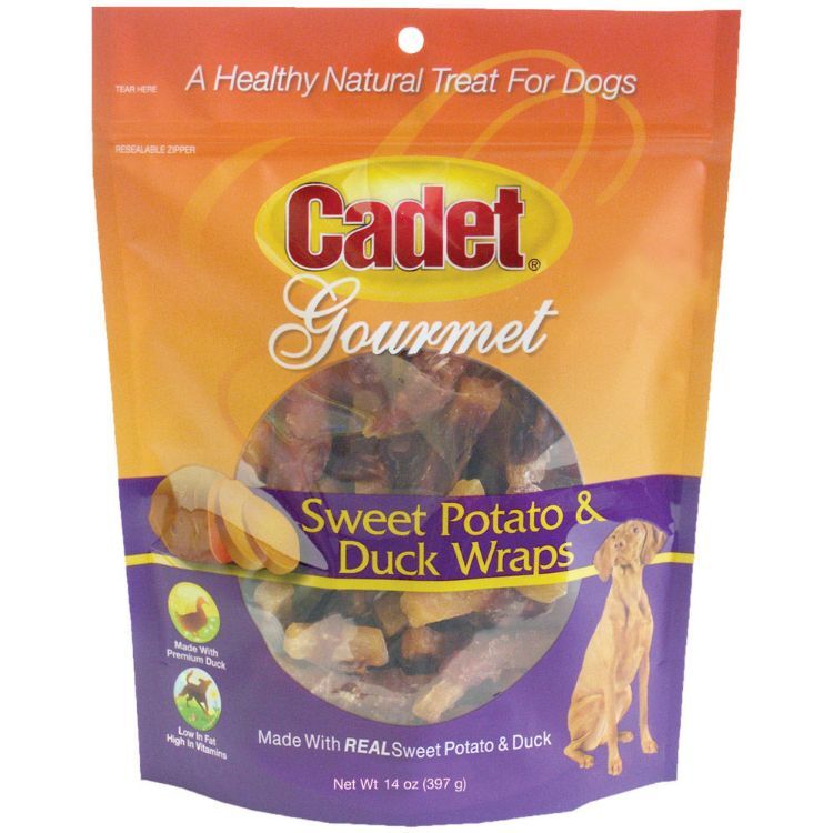 Cadet Premium Gourmet Duck and Sweet Potato Wraps Treats 14 ounces