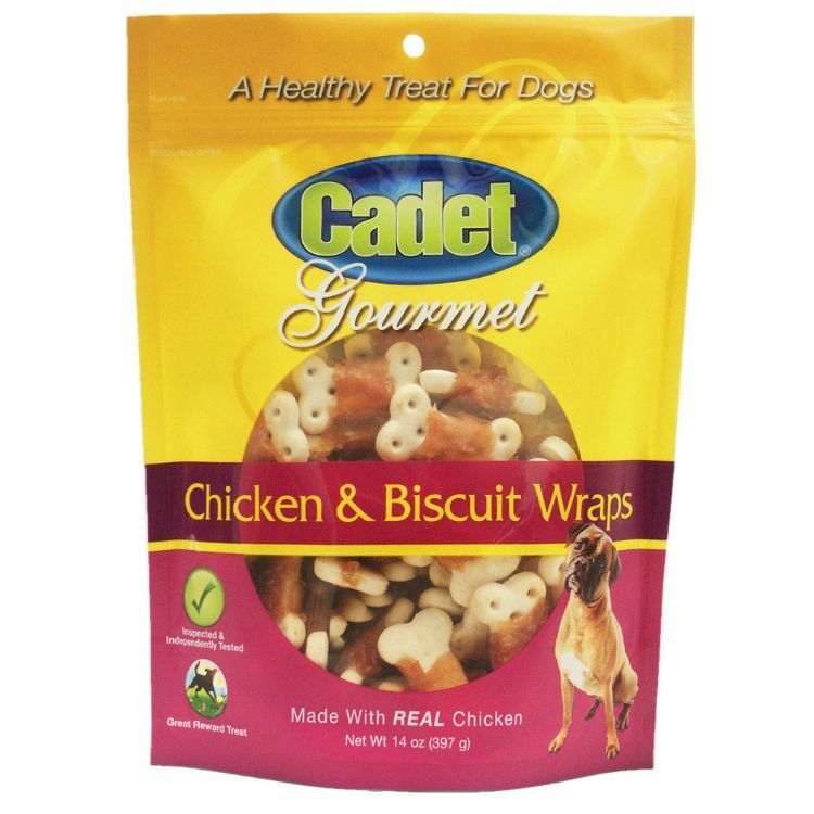 Cadet Premium Gourmet Chicken with Biscuit Wraps Treats 14 ounces