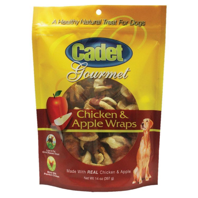 Cadet Premium Gourmet Chicken with Apple Wraps Treats 14 ounces