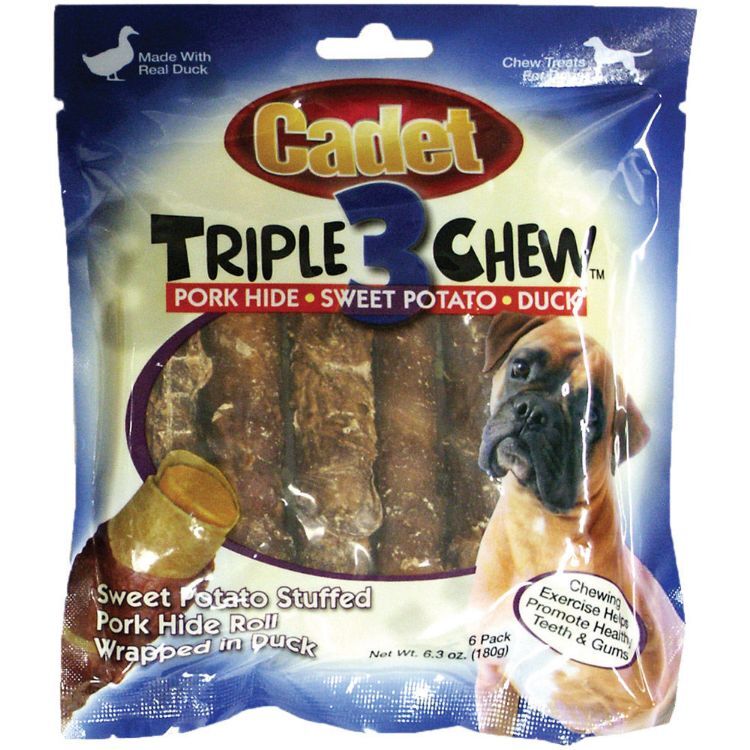 Cadet Triple Chew Treat Duck and Sweet Potato 6 pack