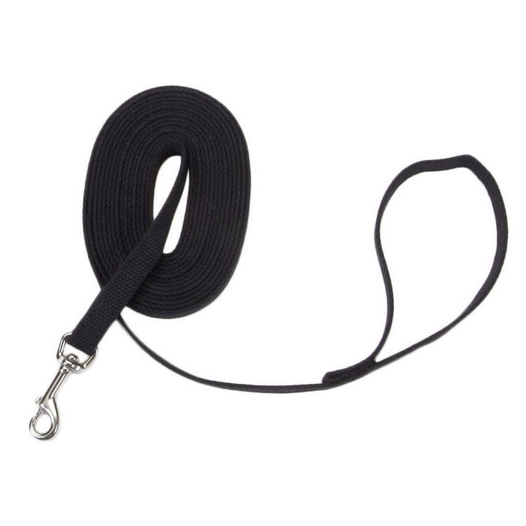 Coastal Pet Products Train Right Cotton Web Training Leash 20ft Black 5/8" x 20ft