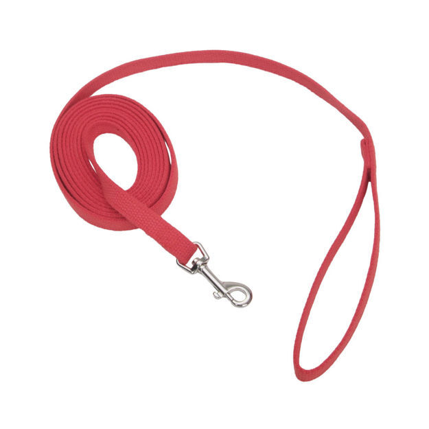 Coastal Pet Products Train Right Cotton Web Training Leash 20ft Red 5/8" x 20ft