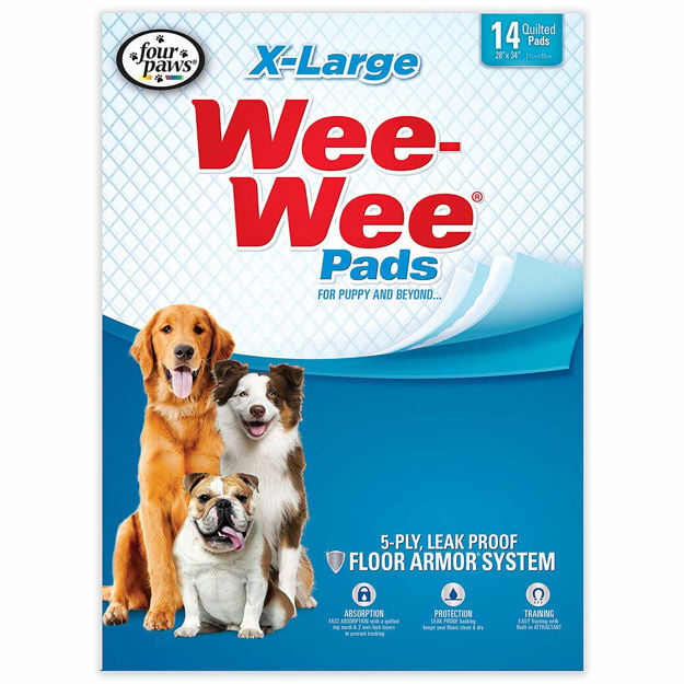 Four Paws Wee-Wee Pads 14 pack Extra Large White 28" x 34" x 0.1