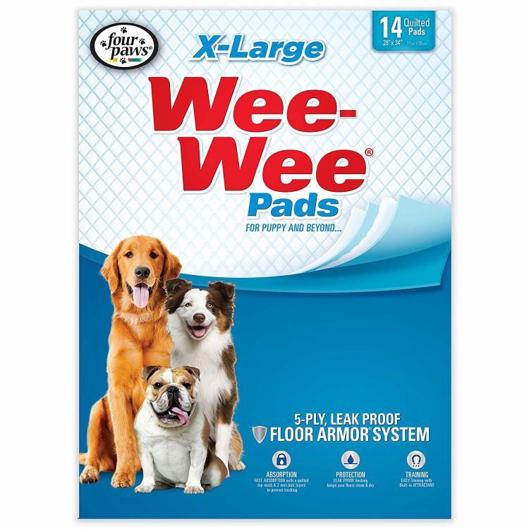 Four Paws Wee-Wee Pads 14 pack Extra Large White 28" x 34" x 0.1