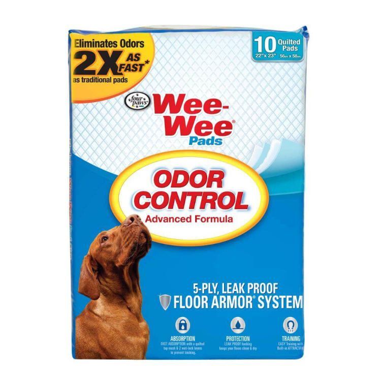 Four Paws Wee-Wee Odor Control Pads 10 count White 22" x 23" x 0.1"