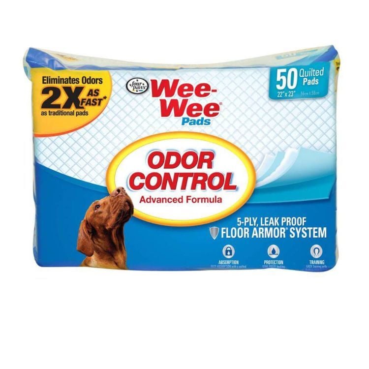 Four Paws Wee-Wee Odor Control Pads 50 count White 22" x 23" x 0.1"