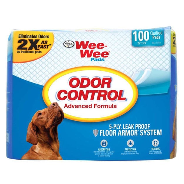 Four Paws Wee-Wee Odor Control Pads 100 count White 22" x 23" x 0.1"