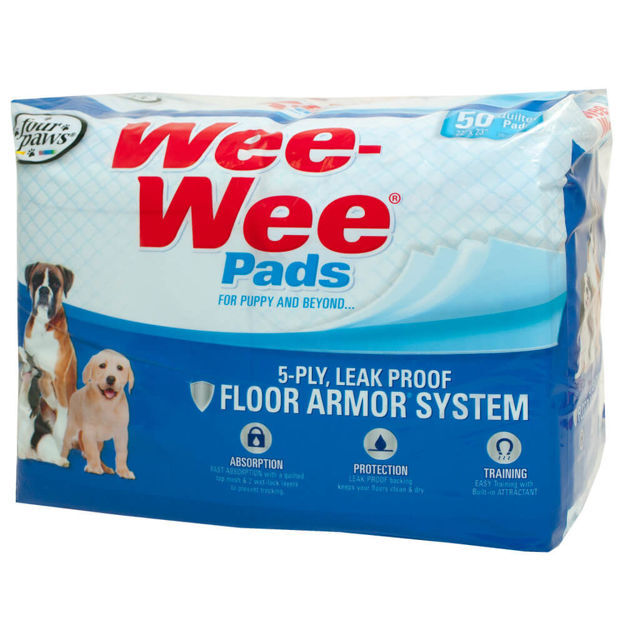 Four Paws Wee-Wee Pads 50 pack White 22" x 23" x 0.1"