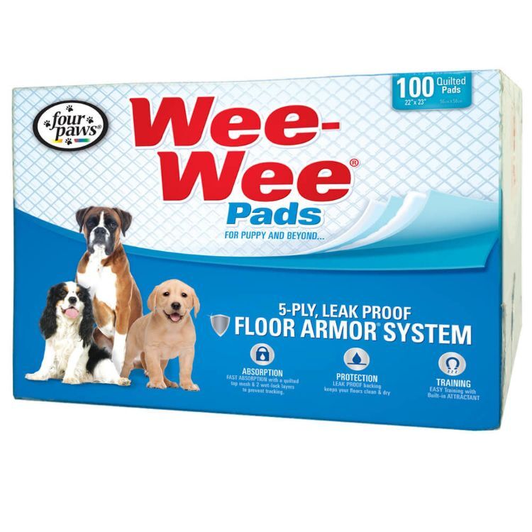 Four Paws Wee-Wee Pads 100 pack White 22" x 23" x 0.1"
