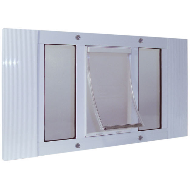 Ideal Pet Products Aluminum Sash Pet Door Small White 1.5" x 23" x 12"