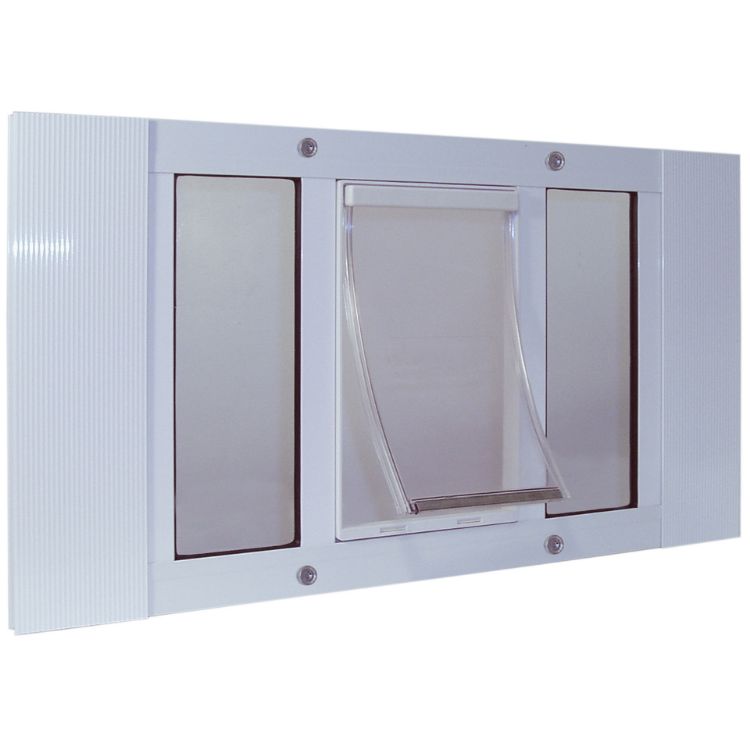 Ideal Pet Products Aluminum Sash Pet Door Medium White 1.63" x 27" x 16.63"