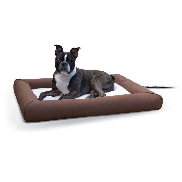 K&H Pet Products Deluxe Lectro-Soft Outdoor Heated Pet Bed Medium Brown 26.5" x 30.5" x 3.5"