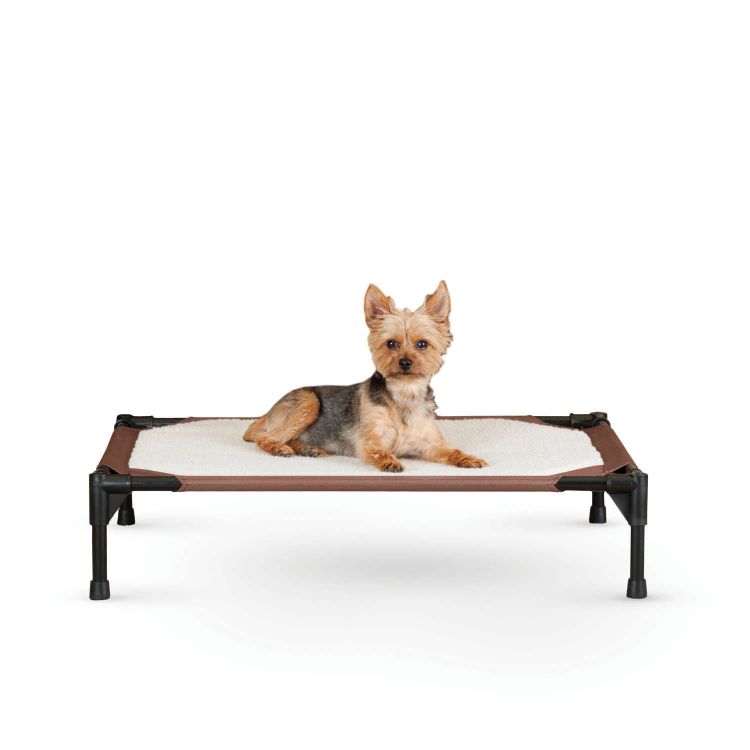 K&H Pet Products Self-Warming Pet Cot Medium Brown 25" x 32" x 7"