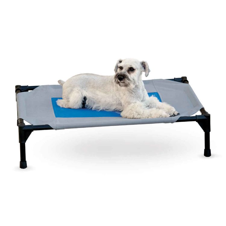 K&H Pet Products Coolin' Pet Cot Medium Gray / Blue 25" x 32" x 7"