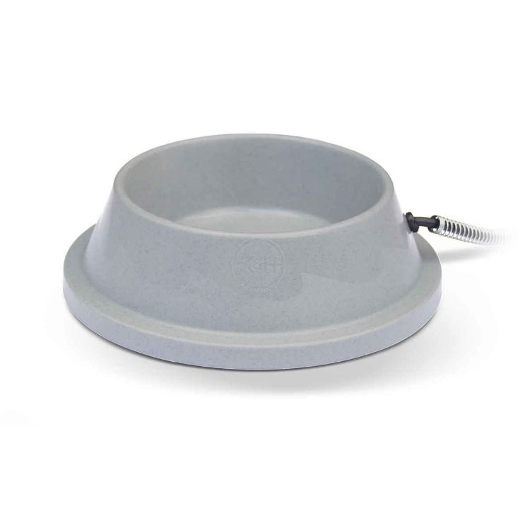 K&H Pet Products Pet Thermal Bowl Gray 10.5" x 10.5" x 3"