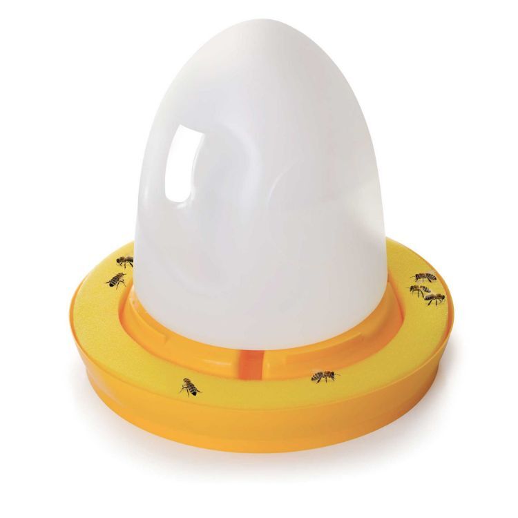 K&H Pet Products HoneyBee Waterer White / Yellow 16" x 16" x 15"