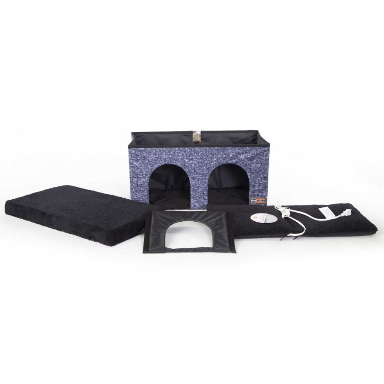 K&H Pet Products Thermo-Kitty Duplex Navy Blue 12" x 24" x 12"