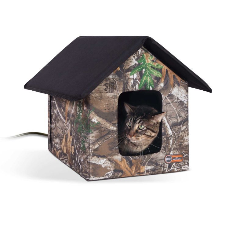 K&H Pet Products Realtree Thermo Outdoor Kitty House Camo 22" x 18" x 17"