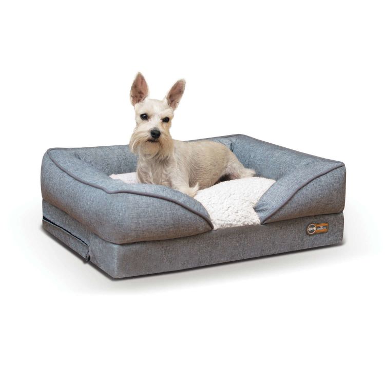 K&H Pet Products Pillow-Top Orthopedic Pet Lounger Small Gray 18" x 24" x 8"