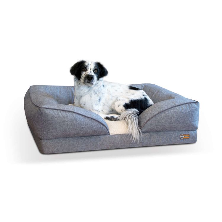 K&H Pet Products Pillow-Top Orthopedic Pet Lounger Large Gray 28" x 36" x 9.5"